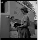 Elizabeth Copeland with bookmobile